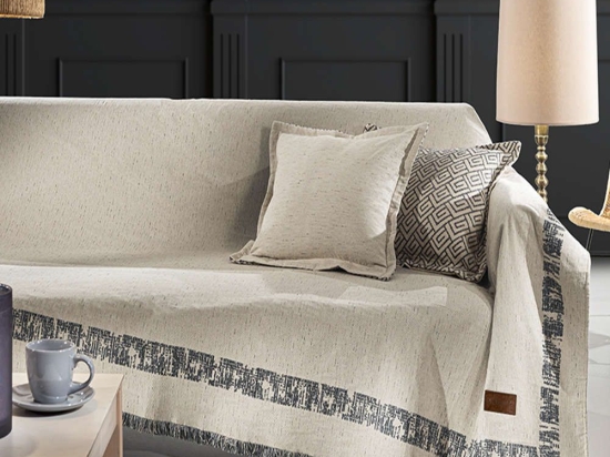 Ριχτάρι Bali Grey Guy Laroche Πολυθρόνα 180x150cm Βαμβάκι-Ακρυλικό