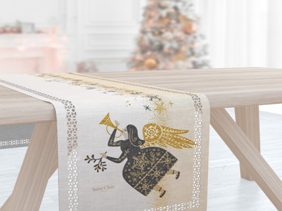 Runner Χριστουγεννιάτικο 2036 Laser Cut Grey Saint Clair 40Χ160 40x160cm