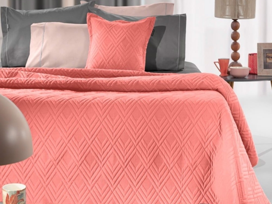 Κουβερλί Curves (Σετ 2τμχ) Coral Guy Laroche Μονό 160x240cm Microfiber