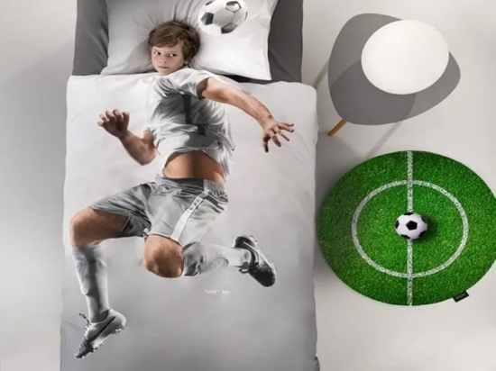 Παπλωματοθήκη Παιδική Βαμβακερή Striker (Σετ 2τμχ) Grey Saint Clair Μονό 160x225cm 100% Βαμβάκι