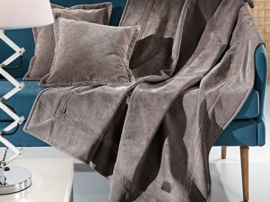 Ριχτάρι Rubicon Choco Guy Laroche Διθέσιο 170x250cm Microfiber-Polyester
