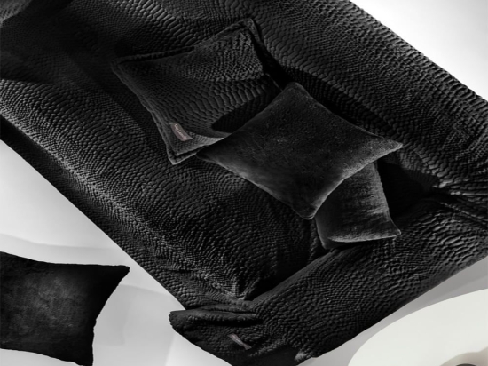 Ριχτάρι Crusty Σετ Με Διακοσμητική Μαξιλαροθήκη Black Guy Laroche Διθέσιο 170x250cm Πολυέστερ