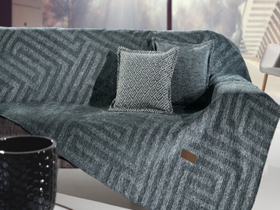 Ριχτάρι Aberon Petrol Guy Laroche Τριθέσιο 180x300cm Chenille,Βαμβάκι,Polyester