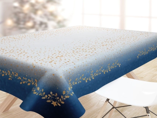 Τραπεζομάντηλο Χριστουγεννιάτικο 2044 Blue-Gold Saint Clair 145X180