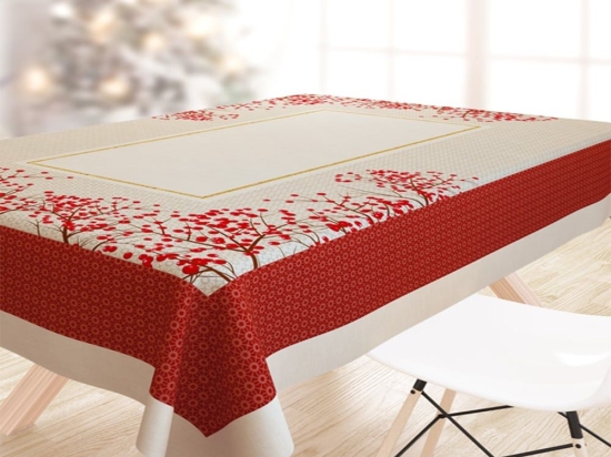 Τραπεζομάντηλο Χριστουγεννιάτικο 2046 Beige-Red Saint Clair 145 X 220