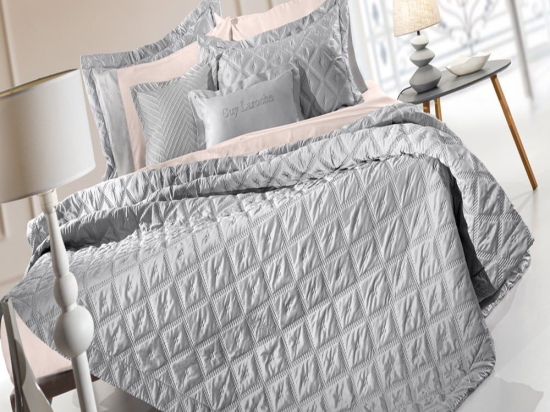 Κουβερλί Fiera (Σετ 3τμχ) Silver Guy Laroche Υπέρδιπλo 240x250cm Microsatin
