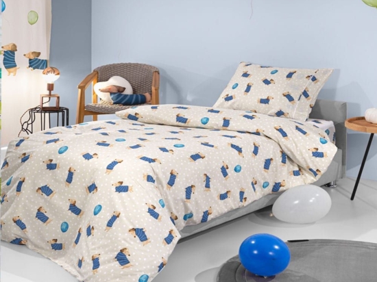 Σεντόνια Παιδικά Pet (Σετ 3τμχ) Blue Saint Clair Μονό 165x250cm 100% Βαμβάκι