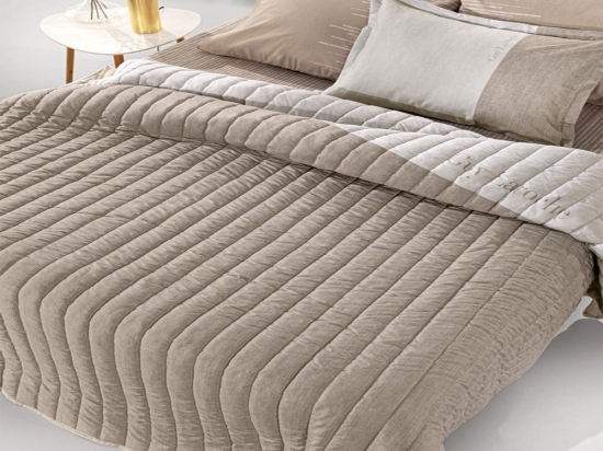 Κουβερλί Estella Natural Guy Laroche Υπέρδιπλo 220x240cm 100% Microsuede