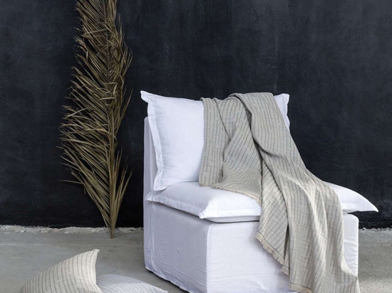 Ριχτάρι Evenness Beige Nima Πολυθρόνα 180x180cm Βαμβάκι-Πολυέστερ