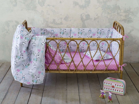 Κουβερλί Βρεφικό - Lola Panda Multi Nima 100x140cm 100% Βαμβάκι