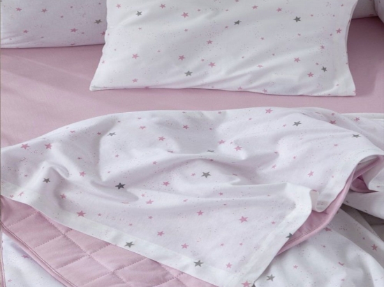 Σεντόνια Βρεφικά Nene Σετ 3τμχ Pink Nima Κούνιας 100% Βαμβάκι