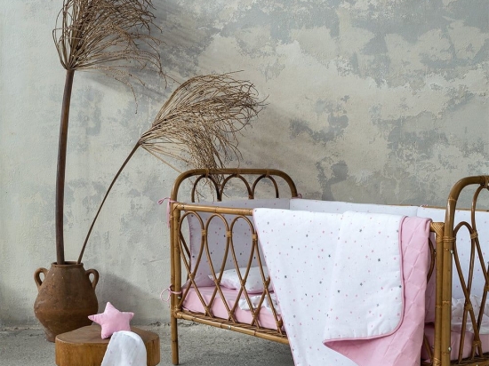 Κουβερλί Βρεφικό Nene Pink Nima 100x140cm 100% Βαμβάκι