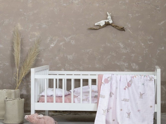 Σεντόνια Βρεφικά Bunny Love Σετ 3τμχ White-Pink Nima Κούνιας 100% Βαμβάκι