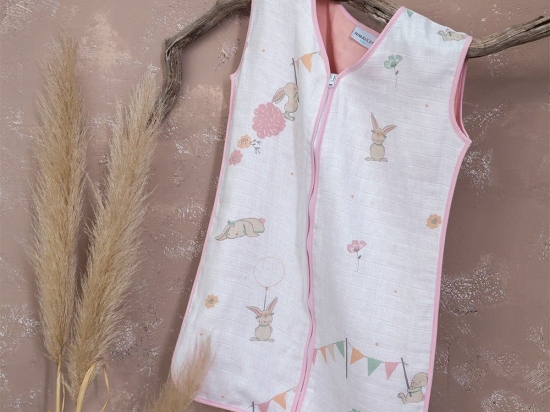 Υπνόσακος Βρεφικός Καλοκαιρινός Bunny Love Pink Nima 6-18 μηνών 100% Βαμβάκι