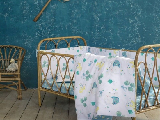 Κουβερλί Βρεφικό Chirpy White-Multi Nima 100x140cm 100% Βαμβακοσατέν
