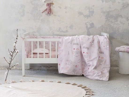 Κουβερλί Βρεφικό Little Rhino Pink Nima 100x140cm 100% Βαμβάκι