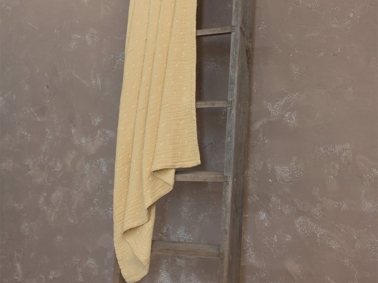 Διακοσμητικό Ριχτάρι Καναπέ Balmy Mustard Beige Nima Πολυθρόνα 130x170cm 100% Βαμβάκι