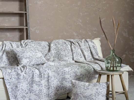 Ριχτάρι Intrigue Gray Nima Πολυθρόνα 180x180cm Βαμβάκι-Πολυέστερ
