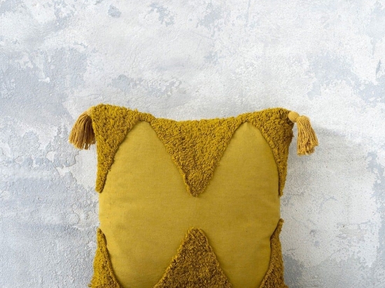 Μαξιλάρι Διακοσμητικό (Με Γέμιση) Amadeo Mustard Beige Nima 45X45 100% Βαμβάκι