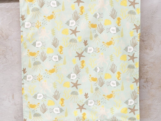 Πετσέτα Θαλάσσης Παιδική Δύο Όψεων Oceanis Mint-Yellow Nima Θαλάσσης 70x140cm 100% Βαμβάκι