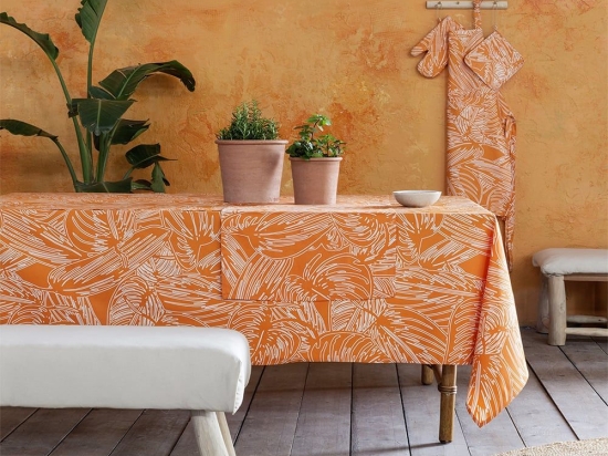Τραπεζομάντηλο Arbust Orange Nima 150X150 100% Βαμβάκι