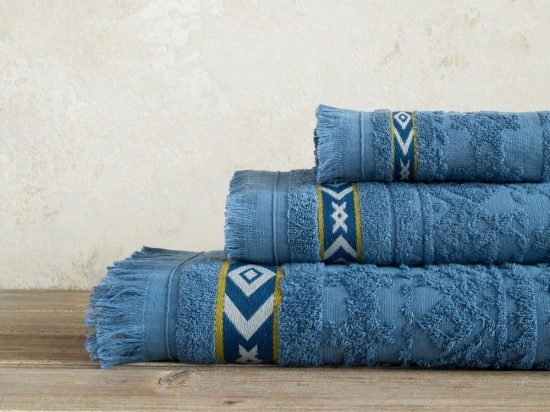 Πετσέτες Marise (Σετ 3τμχ) Denim Blue Nima Σετ Πετσέτες 70x140cm 100% Βαμβάκι