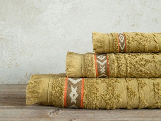 Πετσέτες Marise (Σετ 3τμχ) Beige Gold Nima Σετ Πετσέτες 70x140cm 100% Βαμβάκι