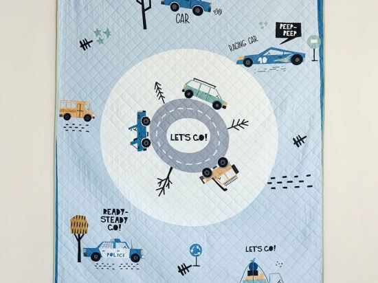 Κουβερλί Παιδικό Let's go! White-Blue Nima Μονό 160x220cm Microfiber