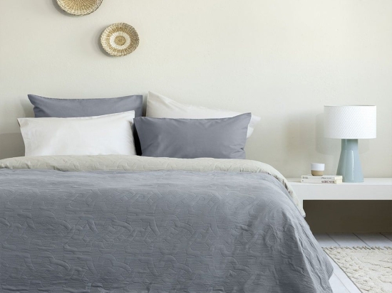 Κουβερλί Avana Oat Beige-Medium Grey Nima Μονό 160x240cm Microfiber
