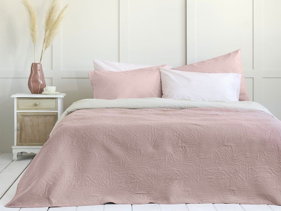 Κουβερλί Natara Light Beige-Rose Pink Nima Υπέρδιπλo 220x240cm Microfiber