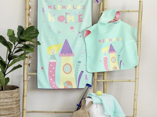 Πετσέτα Θαλάσσης Παιδική Mermaid's Home Multi Nima Θαλάσσης 70x140cm Microfiber