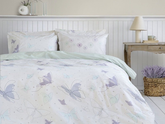 Σεντόνια Butterflies (Σετ 4τμχ) Multi Nima Υπέρδιπλo 240x260cm 100% Βαμβάκι