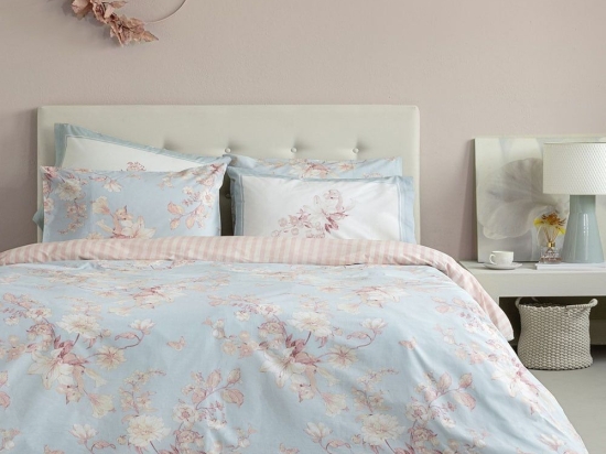 Σεντόνια Klelia (Σετ 4τμχ) Ciel-Pink Nima Διπλό 220x260cm 100% Βαμβάκι
