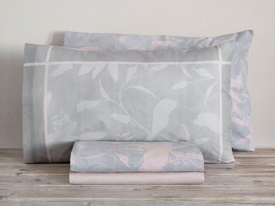 Μαξιλαροθήκες Savana (Σετ 2τμχ) Grey-Pink Nima 52 X 72 100% Βαμβάκι