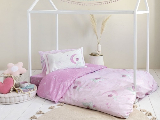 Σεντόνια Παιδικά Fairy Night (Σετ 3τμχ) Pink Nima Μονό 170x255cm 100% Βαμβάκι