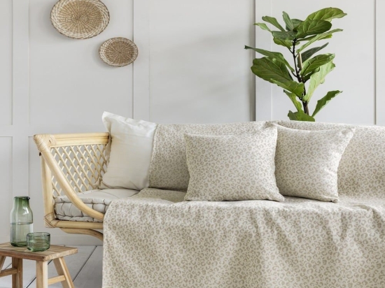 Ριχτάρι Makena Beige Nima Διθέσιο 180x240cm Βαμβάκι-Πολυέστερ