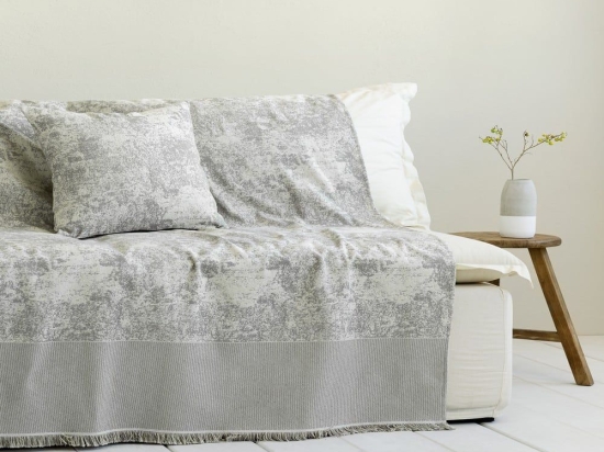 Ριχτάρι Seymour Grey Nima Πολυθρόνα 180x180cm Βαμβάκι-Πολυέστερ