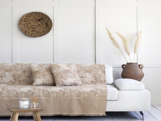 Ριχτάρι Seymour Latte Nima Διθέσιο 180x240cm Βαμβάκι-Πολυέστερ