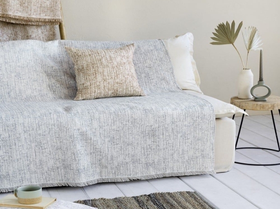 Ριχτάρι Swipe Grey Nima Τριθέσιο 180x300cm Βαμβάκι-Πολυέστερ
