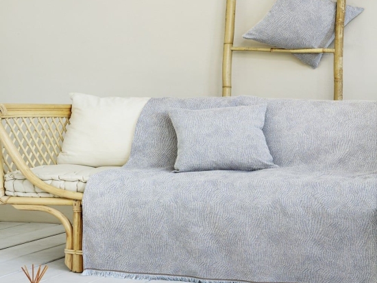 Ριχτάρι Waves Mint Denim Nima Διθέσιο 180x240cm Βαμβάκι-Πολυέστερ