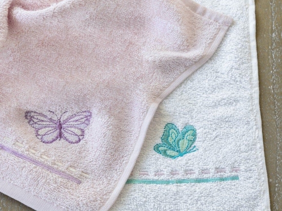 Πετσέτες Βρεφικές Butterflies (Σετ 2τμχ) Pink Nima Σετ Πετσέτες 30x30cm 100% Βαμβάκι