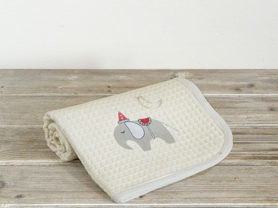 Κουβέρτα Βρεφική Zoo Party Πικέ Beige Nima Αγκαλιάς 80x110cm 100% Βαμβάκι
