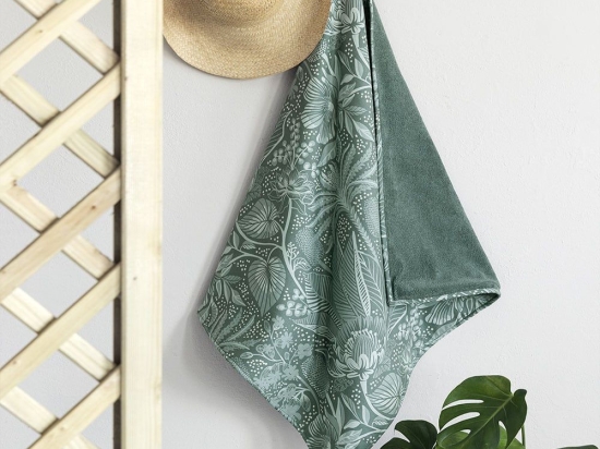 Πετσέτα Θαλάσσης Δύο 'Οψεων Marisol Green Nima Beach 90x160cm 100% Βαμβάκι