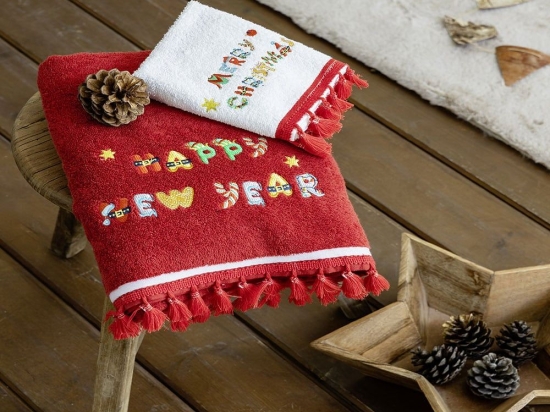 Πετσέτες Χριστουγεννιάτικες Wishes (Σετ 2τμχ) Multi Nima Σετ Πετσέτες 70x140cm