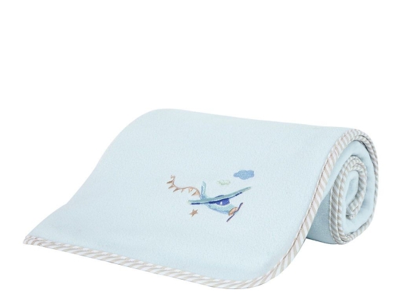 Κουβέρτα Βρεφική Boy's World White-Blue Nima Αγκαλιάς 80X110cm Πολυέστερ