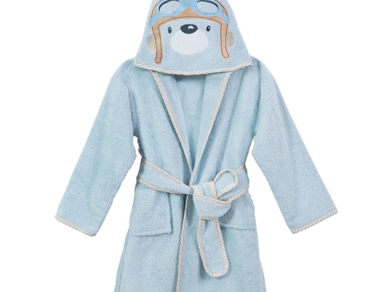 Μπουρνούζι Βρεφικό Boy's World White-Blue Nima