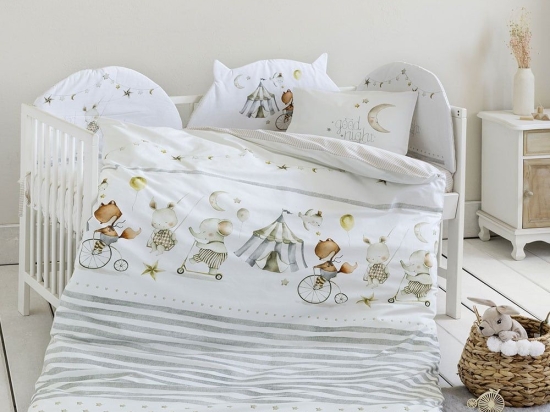 Κουβερλί Βρεφικό Baby Circus White-Multi Nima 100X140cm 100% Βαμβάκι