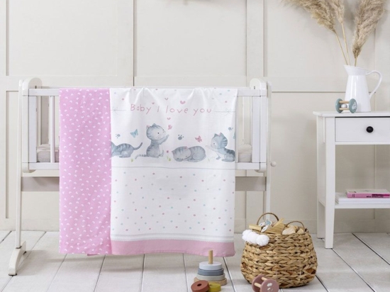 Σεντόνια Βρεφικά Baby Love (Σετ 2τμχ) Pink Nima Λίκνου 70x110cm 100% Βαμβάκι