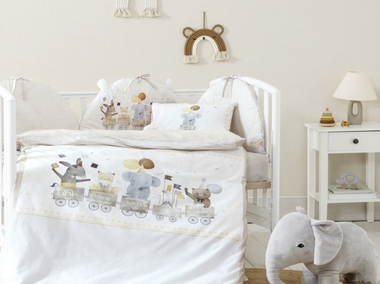 Κουβερλί Βρεφικό Magic Party White-Beige Nima 100x140cm 100% Βαμβάκι