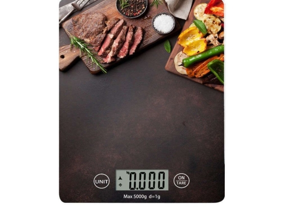 Ζυγαριά Κουζίνας Ψηφιακή Bbq 5kg 01-13295 20,5x16,5cm Multi Estia Γυαλί